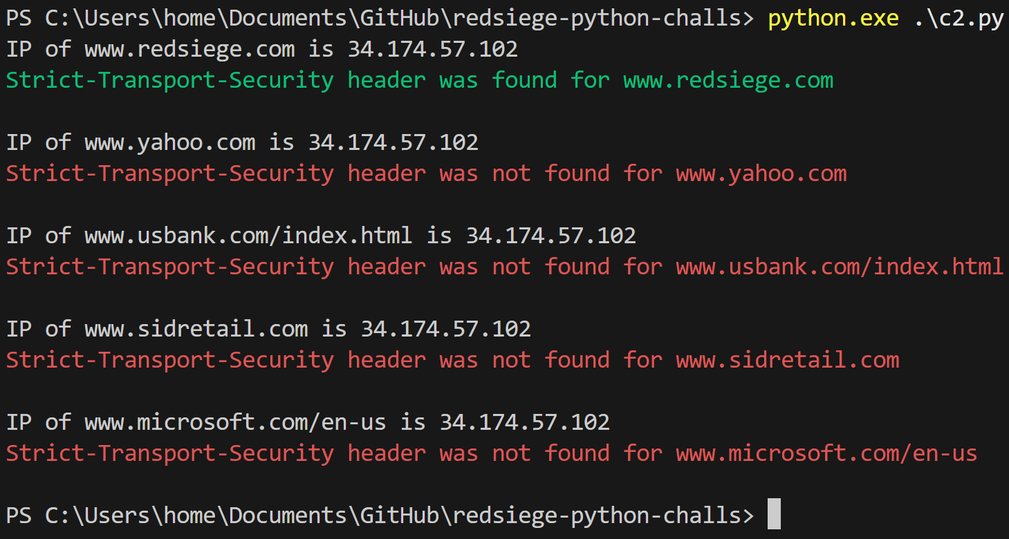 scritp output